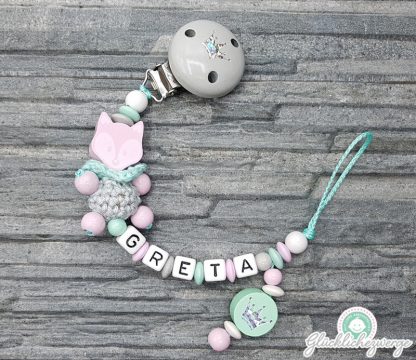 Personalisierte Schnullerkette mit Namen / Namenskette Baby